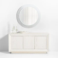 Lewes White Plaster Wall Mirror 40"