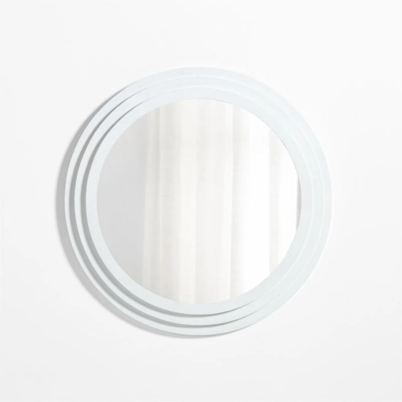 Lewes White Plaster Wall Mirror 40"