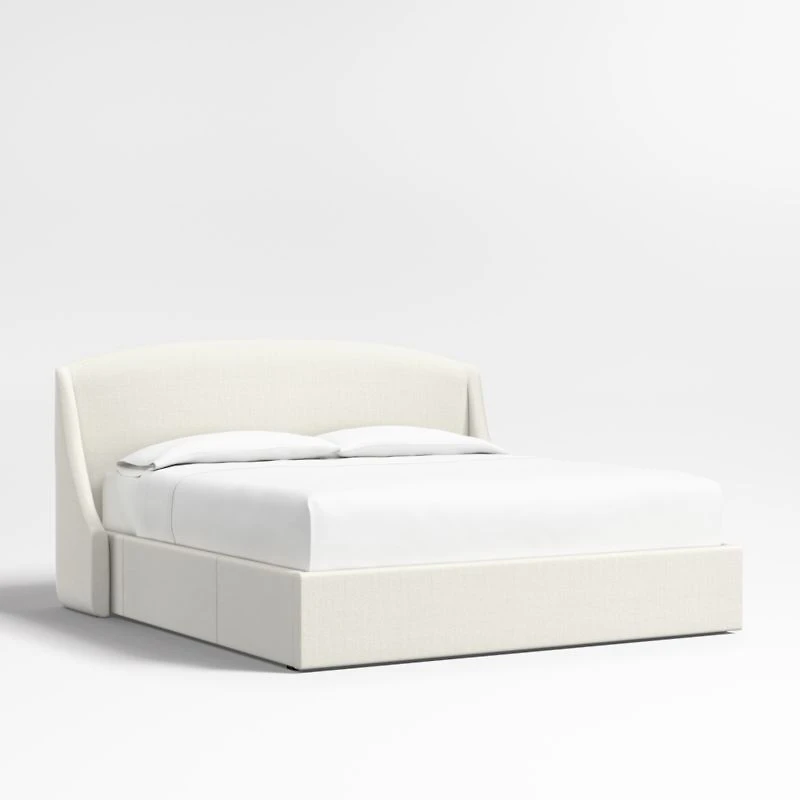 Lafayette 48" Ivory King Upholstered Headboard with Storage Bed Base