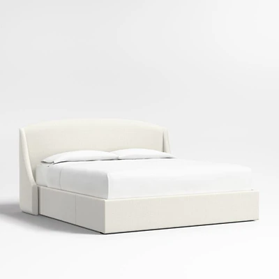 Lafayette 48" Ivory King Upholstered Headboard with Storage Bed Base