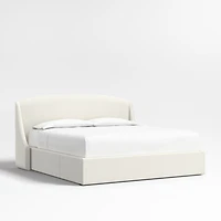 Lafayette 48" Ivory King Upholstered Headboard with Storage Bed Base