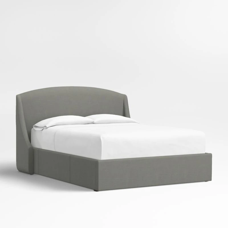 Lafayette 48" Graphite Grey King Upholstered Headboard with Storage Bed Base