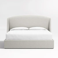Lafayette 56" Mist Grey Upholstered Queen Headboard with Storage Bed Base
