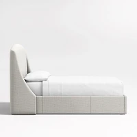 Lafayette 56" Mist Grey Upholstered Queen Headboard with Storage Bed Base