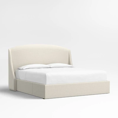 Lafayette 56" Natural Beige King Upholstered Headboard with Storage Bed Base