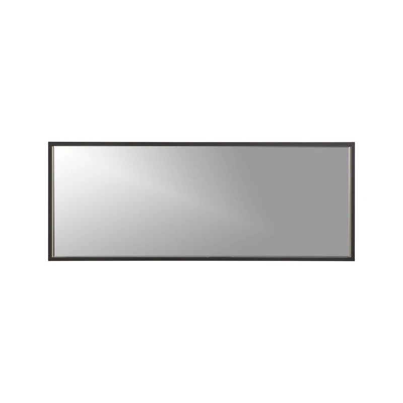 Liam Black Frame Floor Mirror with Brass Inlay