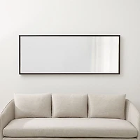 Liam Black Frame Floor Mirror with Brass Inlay