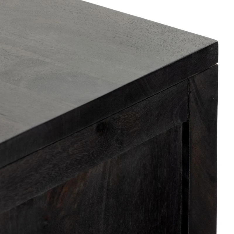 Libby Black Mango Wood Bar Cabinet with Storage