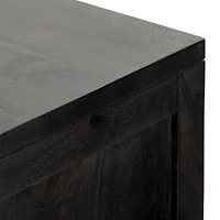 Libby Black Mango Wood Bar Cabinet with Storage