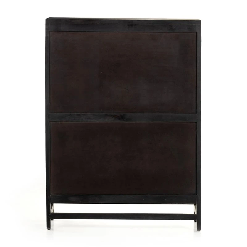 Libby Black Mango Wood Bar Cabinet with Storage