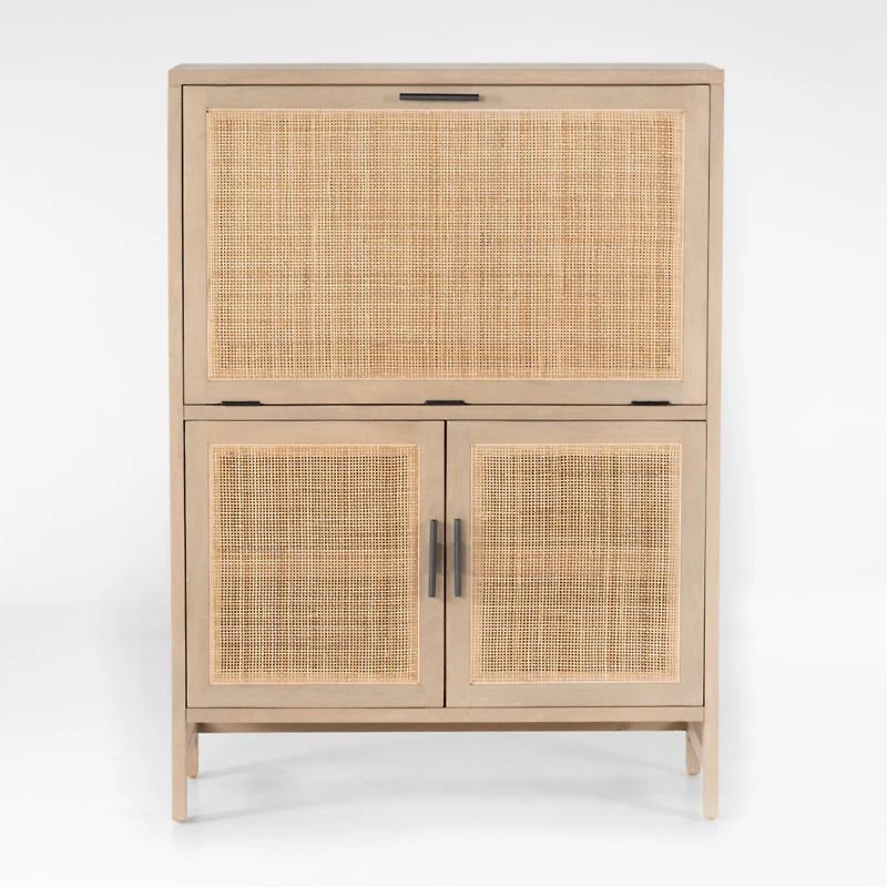 Libby Natural Mango Wood Bar Cabinet with Storage