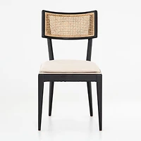 Libby Black Wood and Natural Cane Dining Chair