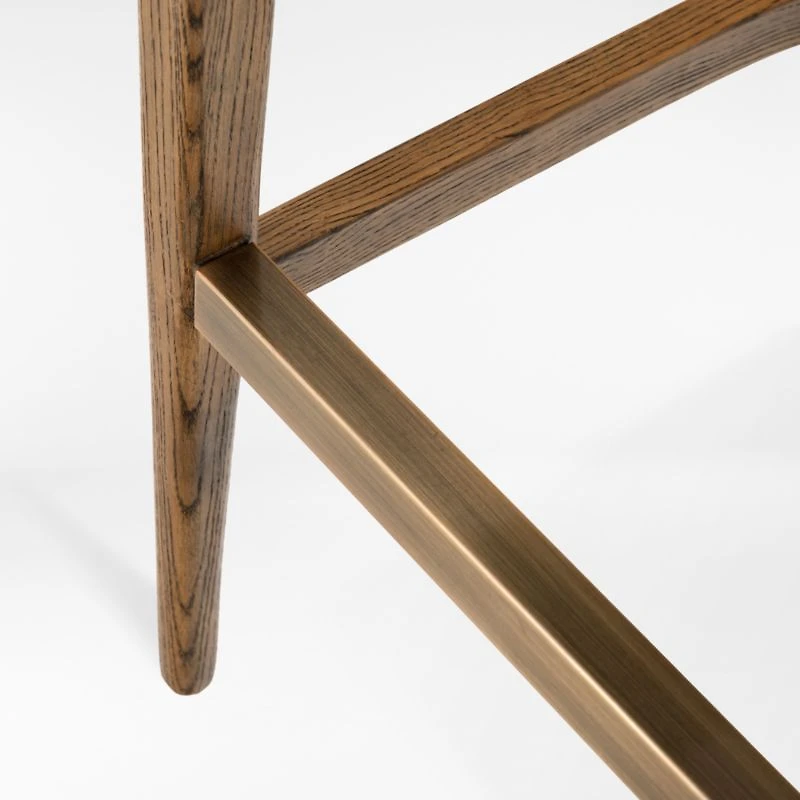 Libby Light Brown Wood and Natural Cane Counter Stool
