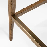 Libby Light Brown Wood and Natural Cane Counter Stool