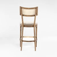 Libby Light Brown Wood and Natural Cane Counter Stool