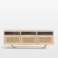 Libby 65" Natural Mango Wood Storage Media Console