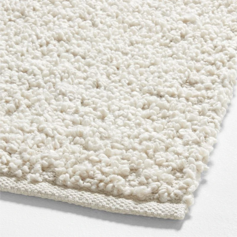 Lille Performance Solid Bouclé Ivory Area Rug 6'x9'