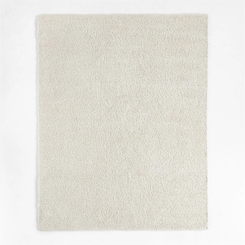 Lille Performance Solid Bouclé Ivory Area Rug 6'x9'