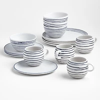 Lina Matte Blue Stripe Salad Plate