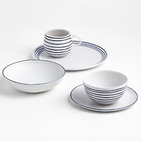 Lina Matte Blue Stripe Salad Plate