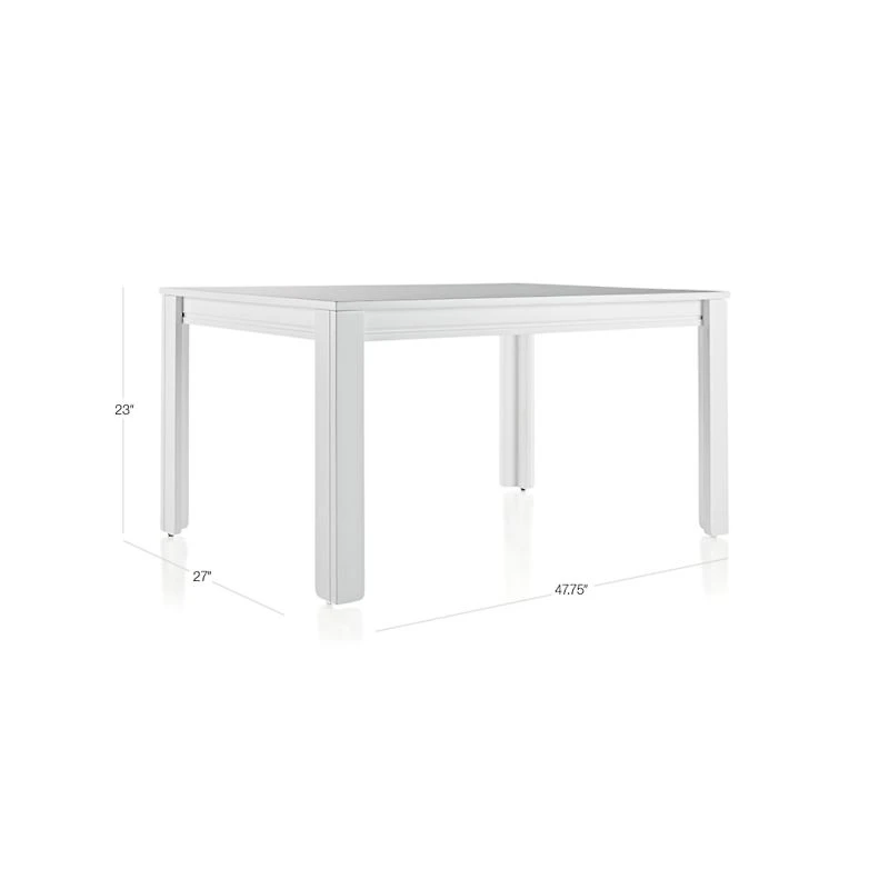 Adjustable White Wood Large Kids Table with 23" Legs