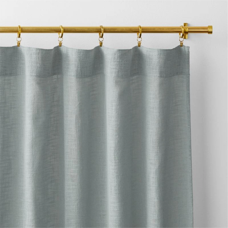 Lindstrom Mist Blue Organic Cotton Sheer Window Curtain Panel 52"x84"