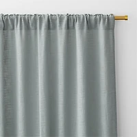 Lindstrom Mist Blue Organic Cotton Sheer Window Curtain Panel 52"x84"