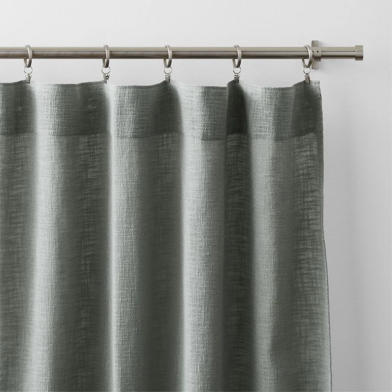 Lindstrom Pebble Grey Organic Cotton Sheer Window Curtain Panel 52"x108"