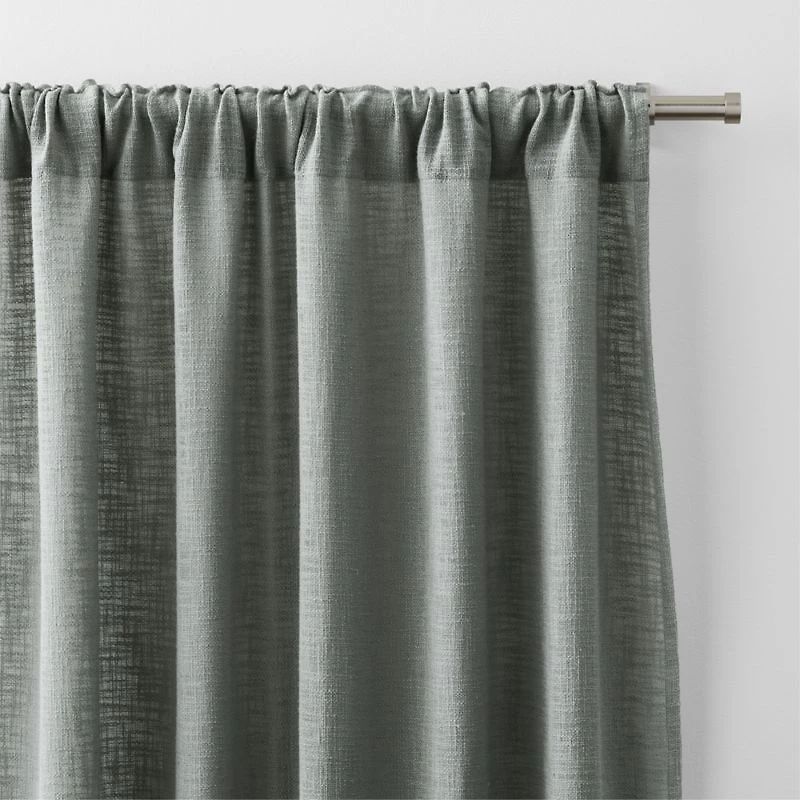 Lindstrom Pebble Grey Organic Cotton Sheer Window Curtain Panel 52"x108"