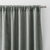 Lindstrom Pebble Grey Organic Cotton Sheer Window Curtain Panel 52"x108"