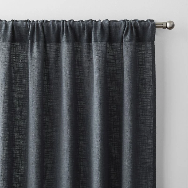 Lindstrom Storm Grey Organic Cotton Sheer Window Curtain Panel 52"x84"