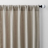 Lindstrom Warm Beige Organic Cotton Sheer Window Curtain Panel 52"x96"