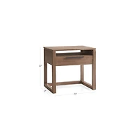 Linea 23" Natural Teak Wood Nightstand