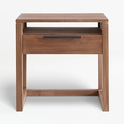 Linea 23" Natural Teak Wood Nightstand