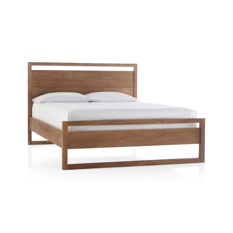Linea Natural Teak Wood King Bed
