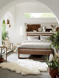 Linea Natural Teak Wood King Bed