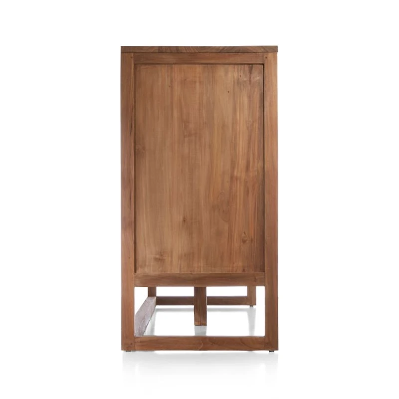 Linea 66" Natural Teak Wood 6-Drawer Dresser