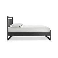 Linea Black Teak Wood King Bed