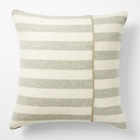 Aire Natural EUROPEAN FLAX ™-Certified Linen Cabana Stripe Arcadia Tan/Burnt Green Euro Bed Pillow Sham