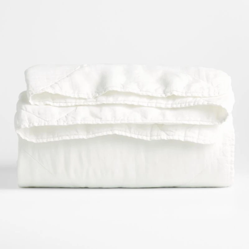 EUROPEAN FLAX ™-Certified Linen Crisp White Full/Queen Quilt