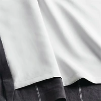 Storm Grey & Crisp White Linen Double Pinstripe Blackout Window Curtain Panel 52"x120"