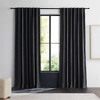 Storm Grey & Crisp White Linen Double Pinstripe Window Curtain Panel 52"x108"