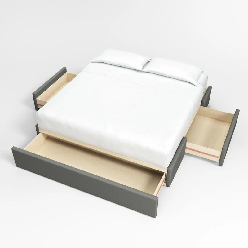 Lafayette 48" Graphite Grey King Upholstered Headboard with Storage Bed Base
