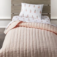 Light Pink Linen Baby Crib Quilt