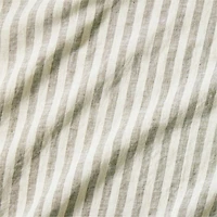 Aire Natural EUROPEAN FLAX ™-Certified  Linen Petite Stripe Arcadia Tan/Burnt Green Full Bed Sheet Set