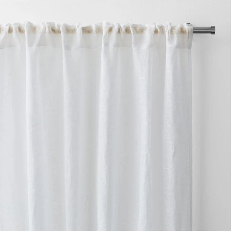 White European Flax ™-Certified Linen Sheer Window Curtain Panel 52"x84"