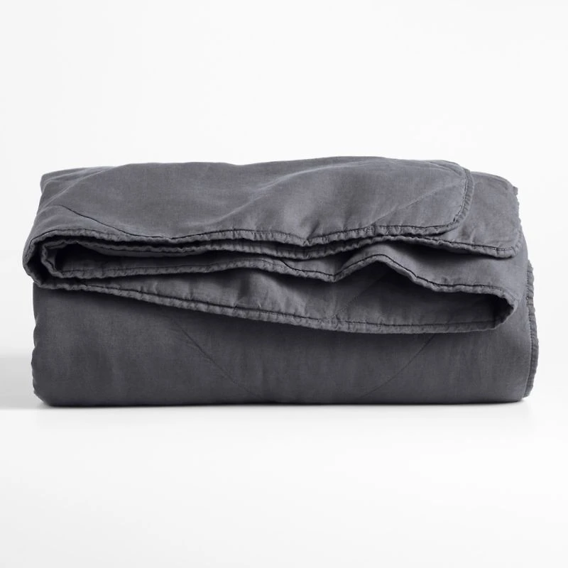 EUROPEAN FLAX ™-Certified Linen Midnight Navy Blue King Quilt