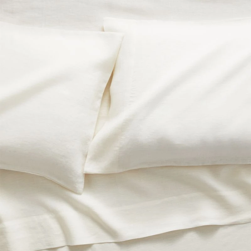 Pure Linen Warm White Queen Sheet Set