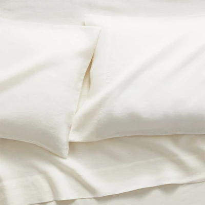 Pure Linen Warm White Queen Sheet Set