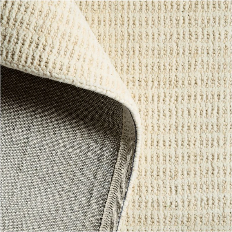 Lisbon Wool Ivory Handwoven Area Rug 6'x9'